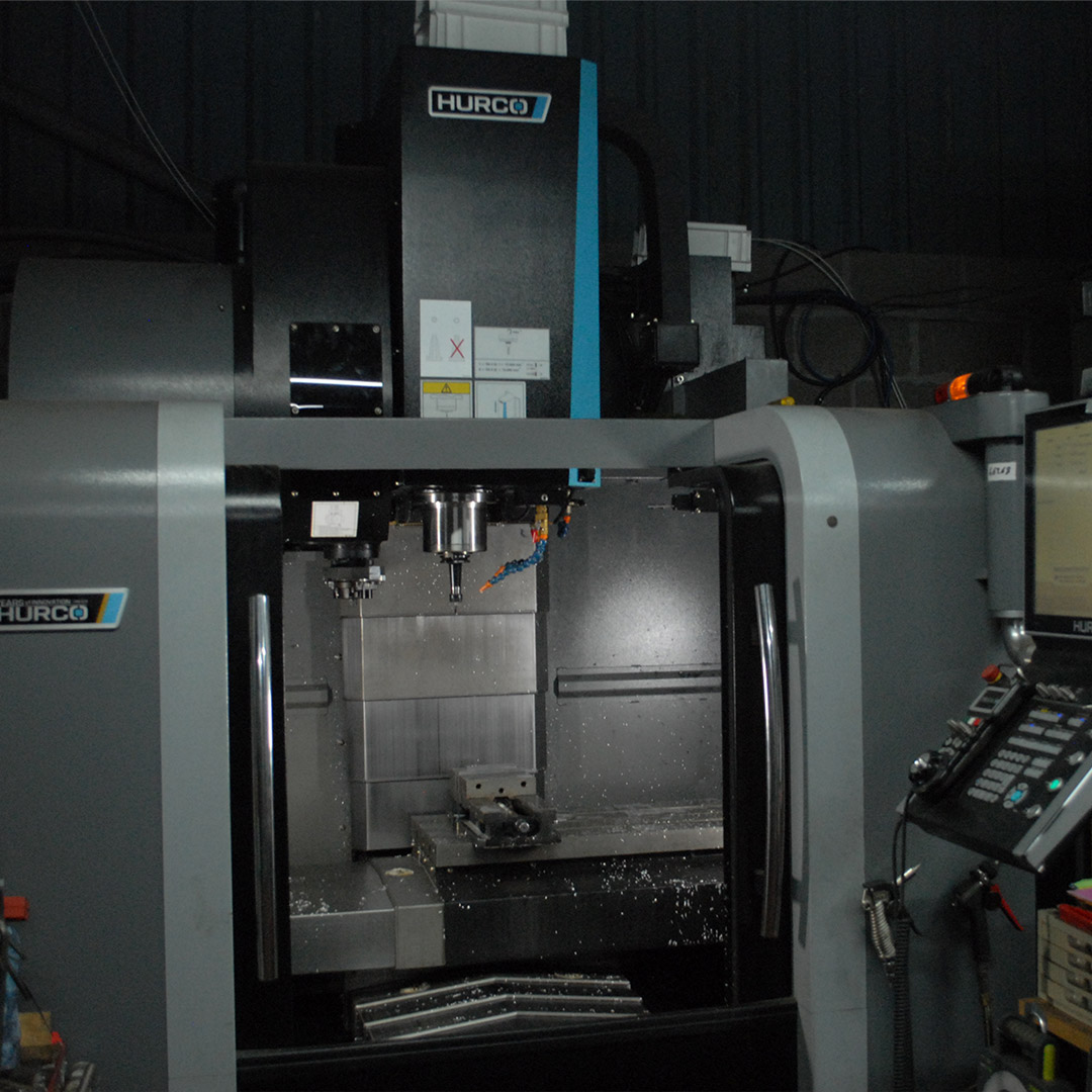 Precision CNC parts on a workbench